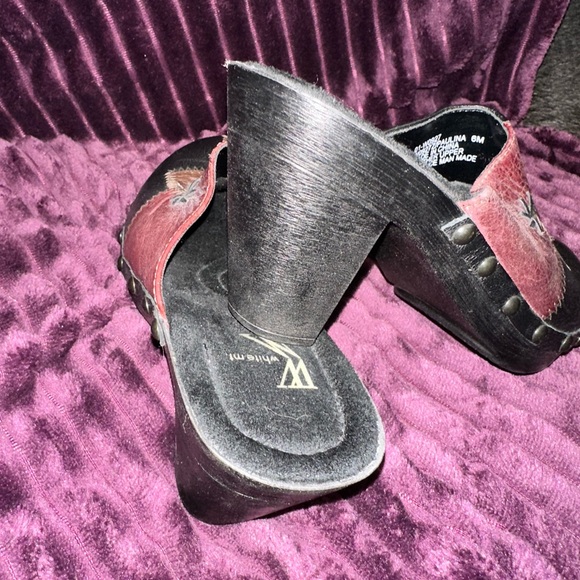 Women's White Mtn Leather Multicolor Patchwork Clogs Size 6M - Picture 6 of 9